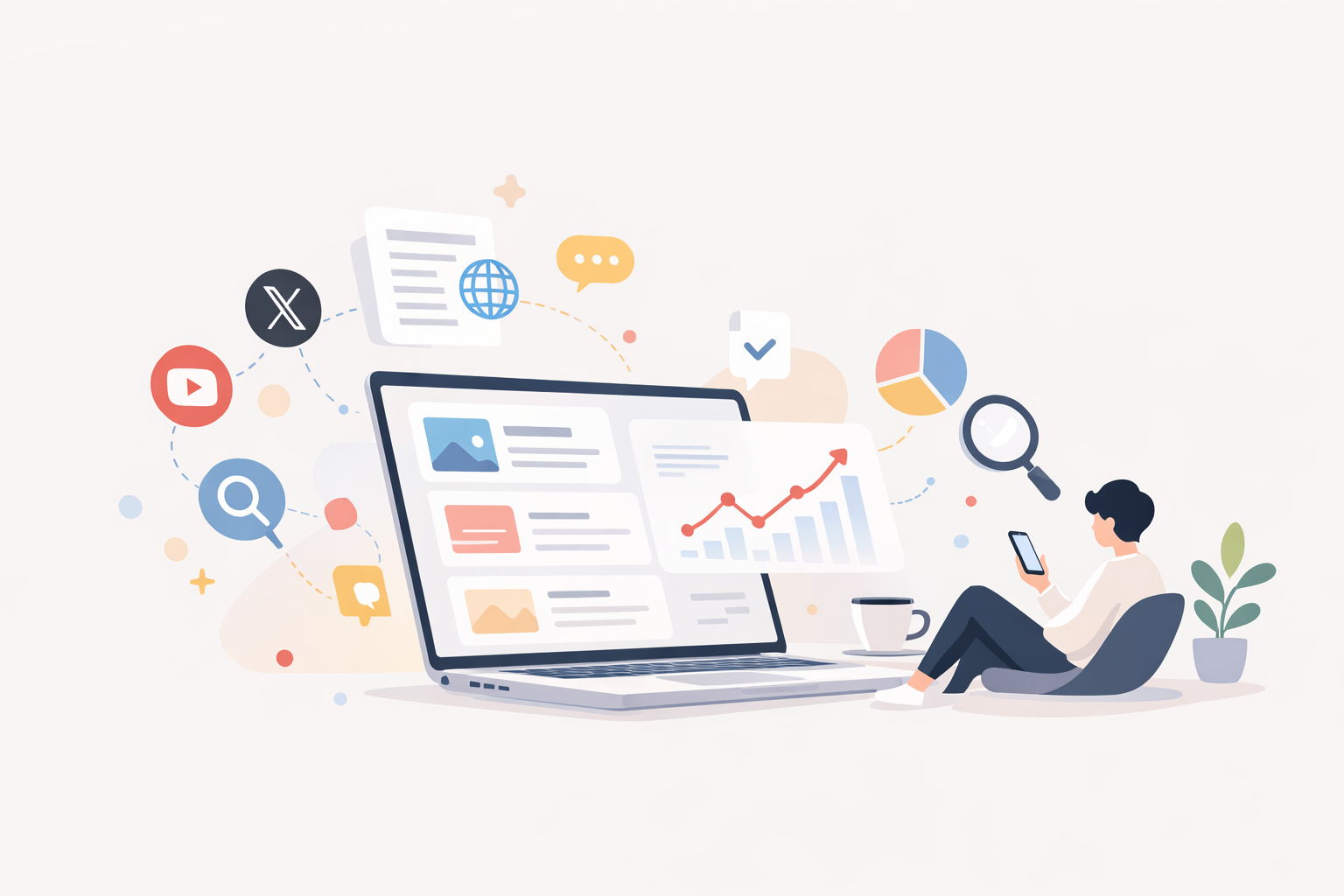 話題の広がりや関連情報のつながりを示した図